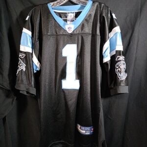 Reebok Black Jersey with Blue Accents Cam Newton Jacksonville